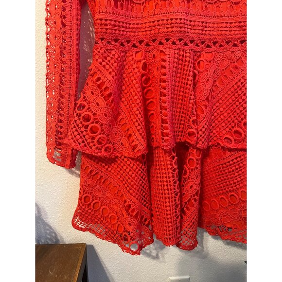 NWT Endless Rose bright orange smocked dress Medium - Picture 10 of 13